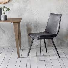 Pu leather dining chairs wooden legs room home restaurant black brown ivory red. Gallery Hinks Grey Faux Leather Dining Chair 2 Pack Costco Uk