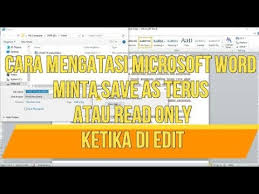 Microsoft Excel Selalu Minta Save As Youtube
