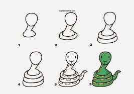 Berikut adalah sketsa gambar hewan yang mudah ditiru untuk anak tk maupun umum. Menggambar Ular