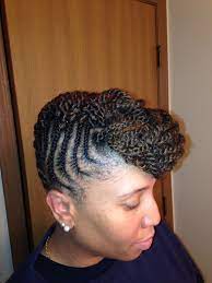 Natural Braided Style With Pompadour Hair Styles Braid Styles Cute Hairstyles