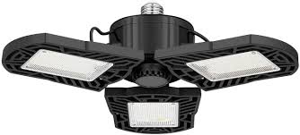 Amazon Com Led Garage Lights 100w 10000lumens Deformable Garage Light Ultra Bright Trilights Lamp Set With 3 Adjustable Cast Aluminum Panels Cri 80 6000k Nature Light For Shop Garage Warehouse Home Improvement