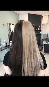 Half Brown Half Blond Split Dyed Hair Dyed Blonde Hair Half Dyed Hair