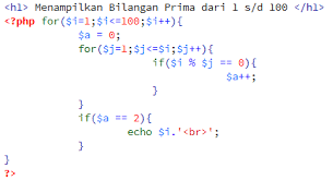 Mencetak Bilangan Prima Dengan Php Kursus Web Programming