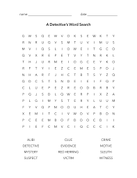 The words are hidden in all directions and there may be some overlaps making this a challenging word search. A Detective S Word Search Great For Mystery Genre Studies Mystery Writing Detective Mystery Word