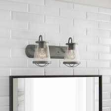 Bathroom vanity lights can be the focal point of your space, providing a well lit area for you to get ready and prepare for your day. Home Decorators Collection Georgina 2 Light Weathered Iron Vanity Light Hb2625 322 The Home Depot In 2021 Vanity Lighting Iron Lighting Vanity Light Fixtures