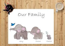 Elephant Family Art Elephant Print Personalised Elephant Etsy Elephant Family Art Family Art Print Family Art