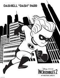 Play disney friends playdoh coloring for kids 1 113 051 views. Incredibles 2 Dashell Dash Parr The Incredibles 2 Kids Coloring Pages