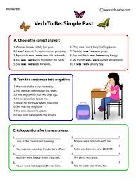 verb to be simple past worksheet