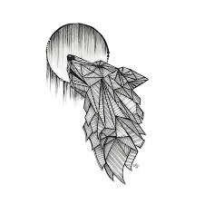 Aesthetic Black And White Geometric Animal Drawings Geometric Wolf Micron Pen 5 X 8 Geometric Art Animal Geometric Drawing Geometric Wolf