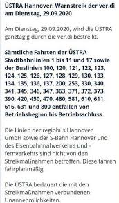 Busverkehr der busverkehr in der region hannover ist aufgenommen. Ustra Wird Am Dienstag Bestreikt Deister Echo