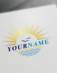 Sun Logo Design Templates Sea Logo Maker Online Hotel Logos Online Logo Design Sea Logo Sun Logo