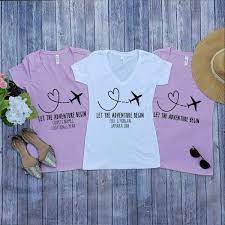 Personalized Let The Adventure Begin Destination Wedding Etsy In 2021 Girls Trip Shirts Destination Wedding Shirts Travel Shirts