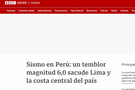 Instituto geofísico del perú (@igp_peru) july 30, 2021. Sismo En Peru Lima Terremoto Asi Informo La Prensa Extranjera Sobre El Fuerte Sismo De Magnitud 6 Fotos Nndc Mundo Gestion
