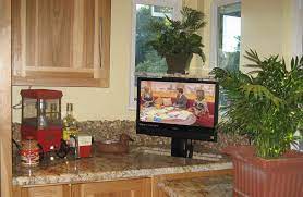 Many of them hang under a kitchen cupboard. Kitchen Counter Tv Pop Up Tv Under Kitchen Countertop Nexus 21