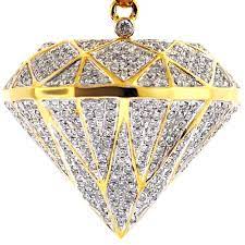 The finest 18k gold pendants available at affordable pricing. Mens Loose Diamond Shape 3d Pendant 14k Yellow Gold 1 60 Carat