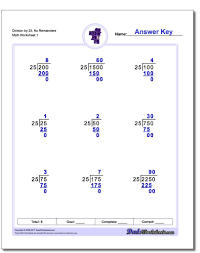 Division By Factors Of 25 Long Division Worksheets Long Division Division Worksheets