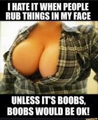 HATE WHEN PEOPLE RUB THINGS IN MY FACE IT'S BOOBS, BOOBS WOULD BE OK! -  iFunny Brazil