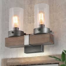 Laluz 2 Light Rustic Vanity Lights Transitional Bathroom Vanity Lighting By Lnclighting Llc