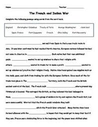 Use This Cloze Reading Worksheet After Learning About The French And Indian War As A Review Cloze Reading Social Studies Middle School 7th Grade Social Studies