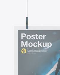 Download Glossy A3 Poster Mockup In Stationery Mockups On Yellow Images Object Mockups PSD Mockup Templates