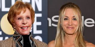 The big bang theory star turned heads at the instyle and warner bros. Kaley Cuoco Denies She Didn T Stand For Carol Burnett At Golden Globes