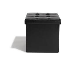 pouf avec coffre integre clara noir gifi 433040x table basse grise meuble gifi decoration