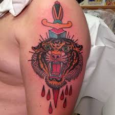 Forearm japanese tiger tattoo ideas. 47 Tiger And Dagger Tattoos And Designs