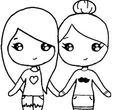 Bff Coloring Pages Printable Best Friend Heart Coloring Page For Milye Risunki Risunki Devushki Legkie Risunki