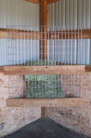Slow Feeder In The Corner Of Run In Shed Goat Barn Hay Feeder For Horses Horse Hay