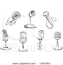 Black And White Office Desk Clip Art Clipart Black And White Retro Radio Desk Microphone 5 Royalty Microphone Tattoo Small Music Tattoos Retro Radios