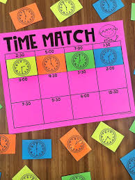 Time Match Math Station For First And Second Grade Your Kiddos Will Love Completing These Interactiv Math Time Kindergarten Math Activities Summer School Math