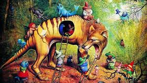 Former Penguin Artist Wolfgang Grasse Used The Great Interest In The Thylacine As The Inspiration For His Work Tasm Thylacine Tasmanian Tiger Metaphysical Art