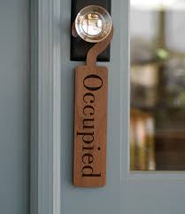 Occupied, Vacant, Double Sided, Reversible Door Hanger Sign, Restroom Sign,  Walnut or Hard Maple Wood, Sign