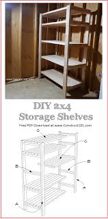 Storage for your workshop and garage one wall workshop pdf. Diy 2x4 Storage Shelves Free Plans Construct101 Diy 2x4 Storage Shelves 2x4 Storage Shelves Diy Storage Shelves