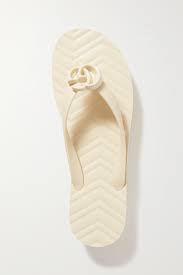 Off White Pascar Logo Embellished Rubber Flip Flops Gucci Net A Porter