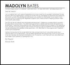 How to write a cover letter when applying for a job. Surgical Tech Cover Letter Sample Cover Letter Templates Examples