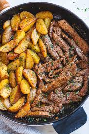 How to cook beef tenderloin: Garlic Butter Steak And Potatoes Skillet Best Steak Recipe Eatwell101