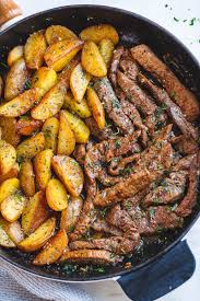 Garlic Butter Steak And Potatoes Skillet Best Steak Recipe Eatwell101