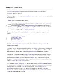 This is the foremost purpose of a certificate of completion. Practical Completion Damages Construction Management