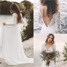 Over 50 dresses with fringes, tassels, lace, statement sleeves and bridal accessories. Boho Wedding Dresses 2020 Floor Length V Neck Lace Backless Beach Bohemian Chiffon Bride Dress Wedding Gowns Robe De Mariage Wedding Dresses Aliexpress