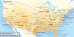 Southwest Airlines Destinations Map Southwest Route Map - Points Miles & Martinis