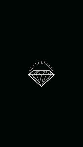 Diamond Hitam Dan Putih Seni Gelap Gambar Simpel