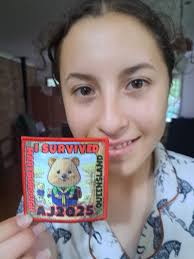 Tamara received her 'I survived' Badge today. Another one to add to her  blanket.