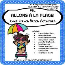 La Plage French Beach Activities And Verbs Core French Core French Learn French Unscramble Words