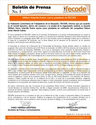 La calle y la movilización, el único escenario que nos dejan a los maestros, dice presidente de fecode. Uzivatel Fecode Na Twitteru Fecode Informa Sobre Importantes Cambios En El Comite Ejecutivo William Velandia Puerto Asume Como Nuevo Presidente Nuestro Reconocimiento Y Gratitud A La Labor Que Desempeno De Manera Destacada