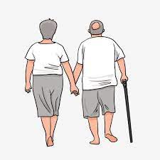Back View Of The Elderly In Chongyang Festival Old Man Holding Hands Old Man Walking On Crutches Old Couple Walking Back View Old Man Clipart Festival Crutch Old Man Walking Old
