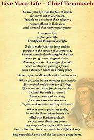 Solved Live Your Life Chief Tecumseh So Live Your Life That The Fear Of Death Can Never Enter Your Heart Trouble No One About Their Religion Re Course Hero
