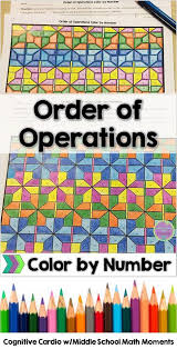Order Of Operations Color By Number Distance Learning Order Of Operations Math Coloring Math Art