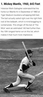 Longest Estimated Home Run In Major League Baseball History Mickey Mantle Top 1 League Of Legends Player Baseballhacks Baseball History Mickey Mantle Homerun