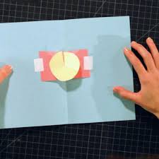 The paper between each of the cuts will form a tab that you'll secure your pop up art to. How To Make A Rotator For A Pop Up Card Howcast